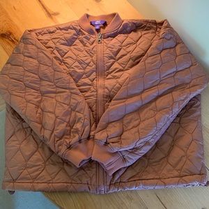joy lab rose quilted bomber